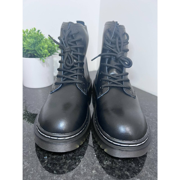 Black Combat Boots Lace Up Comfort Cushion Sole Size 11 - Picture 9 of 10